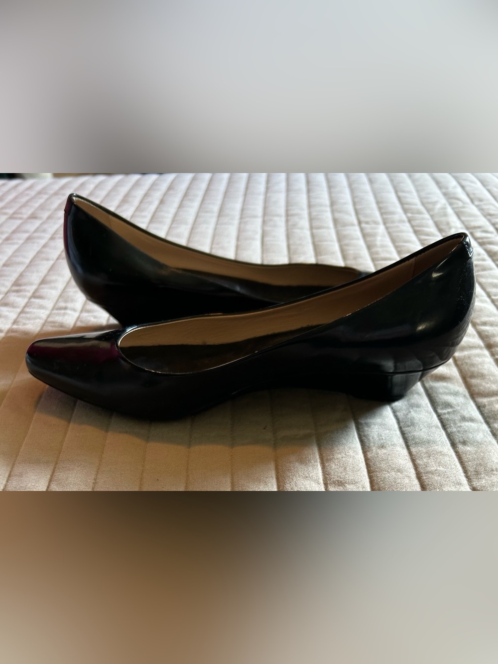 TOD'S Black Patent Leather Pointed-Toe Wedge Heels - Picture 5 of 11